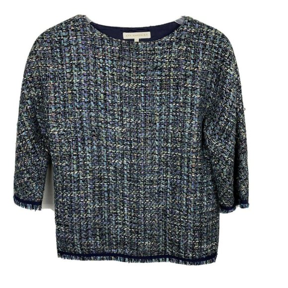 Ann Mashburn Tops - Ann Mashburn Top Tweed Multicolor 3/4 Sleeves
